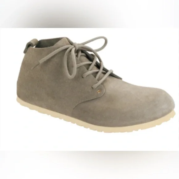 BIRKENSTOCK Dundee Suede Taupe Comfort Laced Ankle Boots Womens Sz 40 - Picture 1 of 6